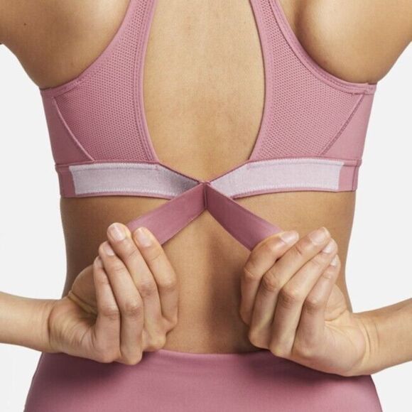 Nike DD0428 Womens Sz S (A-C) Pink Swoosh High Support Adjustable Sports Bra $60 - Picture 8 of 8